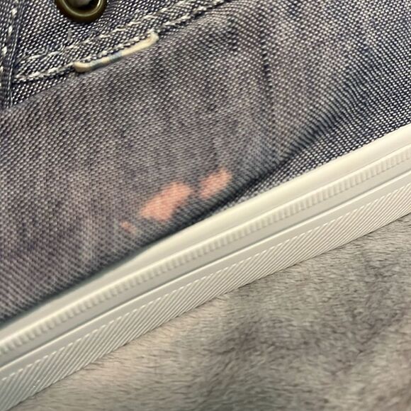 Toms Women's Blue Chambray Lace Up Floral Insole - Picture 6 of 11